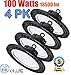 GENPAR 100W 4PK UFO LED High Bay Light 400W HPS/MH Equivalent 13500LM lumens Daylight White 6000-6500K IP65 Waterproof Warehouse Lighting Fixture Commercial Lighting Factory Shop Industrial Garage