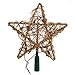 Kurt Adler 10 Light Indoor Rattan Gold Star Treetop