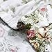 FADFAY Sheet Set King Vintage Rose 100% Cotton Hypoallergenic White and Grey Deep Pocket Fitted Sheet 4-Pieces King