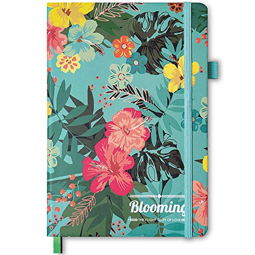 Bullet-Dotted-Journal-Notebook-A5-Cute-Floral-Hardcover-dot-grid-writing-notebooks-for-women-men-Premium-Thick-Paper-192-Pages-Pen-Loop-Bookmarks-Pocket-Detachable-Sheets
