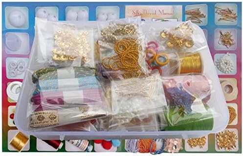Soft Rain Silk Thread Jewellery Making Kit in Storage Box - Pack of 42 Items