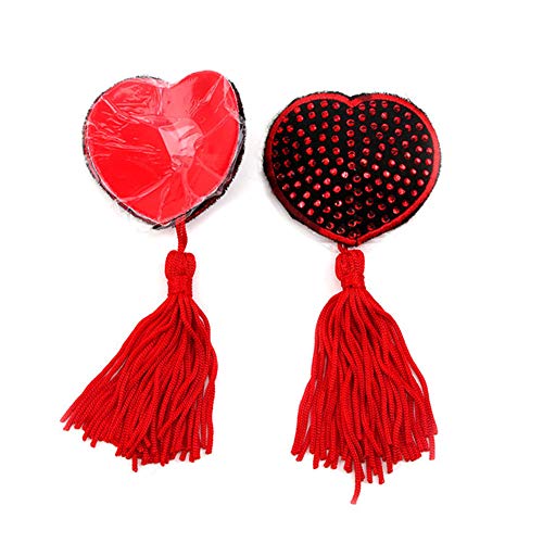 Reusable Rhinestone Silicone Pasties Bra Sexy Breast Petals with Tassel - Thumbnail 2