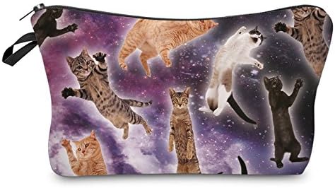 HELLATHUND Girls Boys Children Pencil Case Unicorn Stationery Pouch School Pen Pencil Organiser Funny Cute Office Make up Bag (galaxy cats)