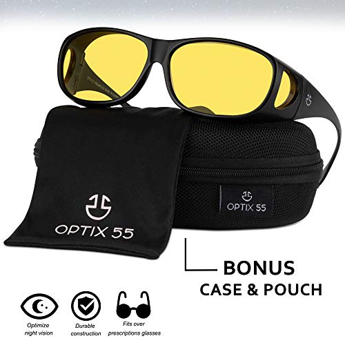 Optix 55 Fit Over HD Day/Night Driving Glasses Wraparound Sunglasses
