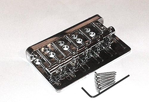 REPLACEMENT FIVE STRING BRIDGE FOR BASS GUITAR - CHROME FINISH