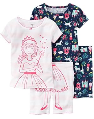 Carters Girls Fairytale 4-Piece Snug Fit Cotton PJs