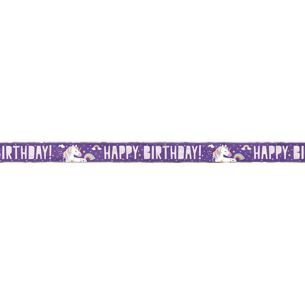 Majestic Foil Unicorn Banner (365cm) - Perfect for Magical Celebrations & Events - 1 Pc