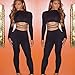 Longwu Women's Sexy Tops and Long Pants 2 Pieces Set Bandage Clubwear Jumpsuits Rompers