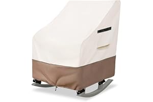 Krismile Outdoor Rocking Chair Cover,Heavy Duty 600D Patio Rocking Chairs Winter Cover for 27" W x 34" D x 45" H Rocking Chair,Beige