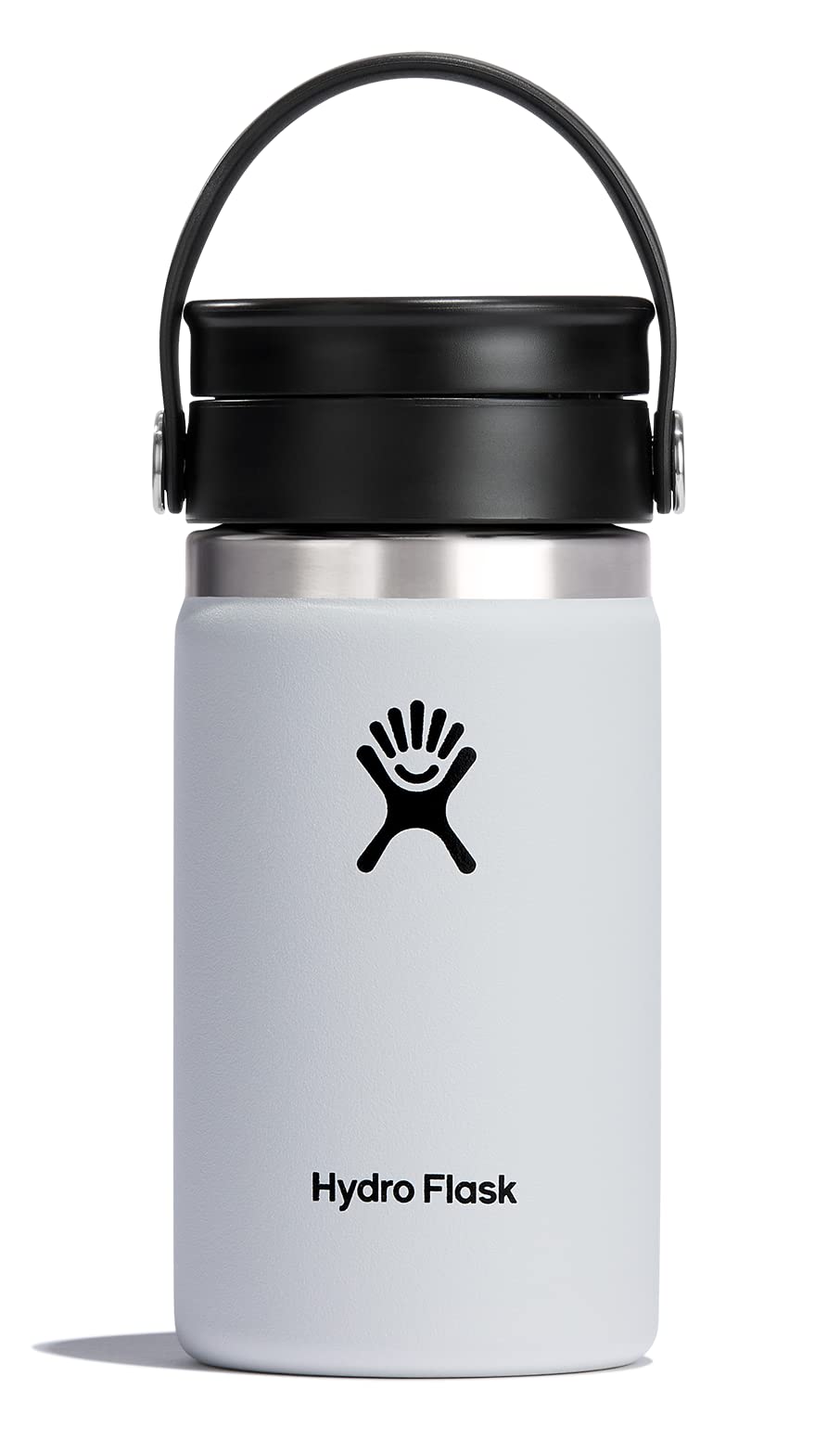 Hydro Flask - Travel Coffee Flask 354 ml (12 oz) - Vacuum Insulated Stainless Steel Travel Mug with Leak Proof Flex Sip Lid - Wide Mouth - White