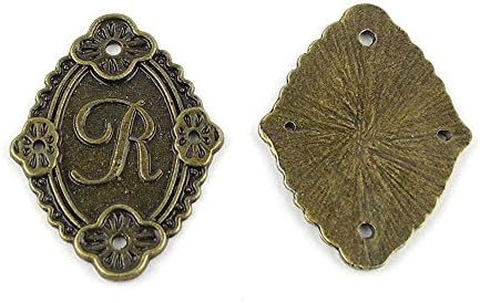 Price per 300 Pieces Fashion Jewelry Making Charms Findings Arts Crafts Beading Antique Bronze Tone 37005 Alphabet R Tag Signs