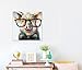 SEVEN WALL ARTS -Pig Canvas Wall Art Smart Pig with Glasses Pop Art Hand Painted Colorful Animal Piggy Canvas Artwork for Kids Room Home Office Decor 24 x 24 Inch