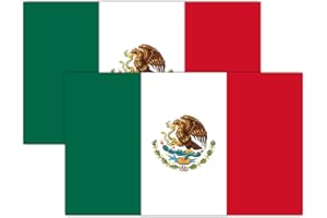 LNYELXA Mexican Flag Car Magnet 3x5 inches, 2 Pack - Mexico Vinyl Magnet with Eagle Emblem for Car Truck SUV, Mailboxes, or Any Other Magnetic Surfacet
