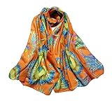 Leegoal Peacock Feather Printing Scarf Women Girl Shawl Chiffon Scarves