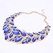 African Beads Jewelry Sets Women Bridal Crystal Statement Necklace Earring Jewelry Sets (Blue)