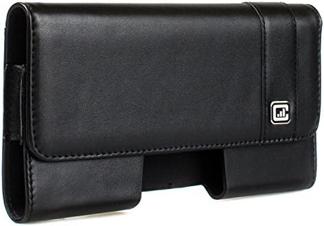 [Gorilla Clip] CASE123 MPS Mk II XLR Horizontal Premium Genuine Leather Swivel Belt Clip Holster Pouch for 4.7" Apple iPhone 7 for use with Otterbox Defender and Heavy Duty Cases - Black Cowhide