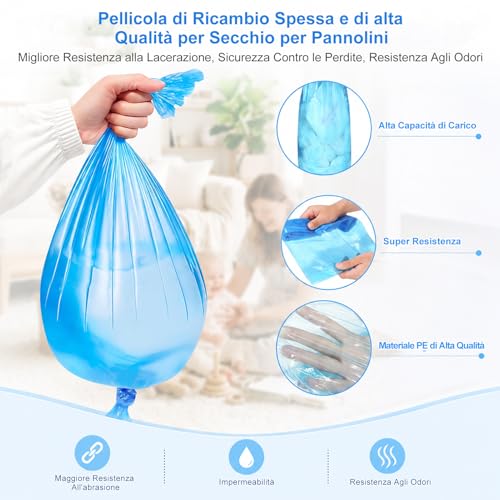 Pack of 15 Refill Nappy Feeders, 4.5 m Nappy Bags Odour Odour Thickened Nappy Feeder Refill Compatible with All Nappy Buckets with Twist & Click