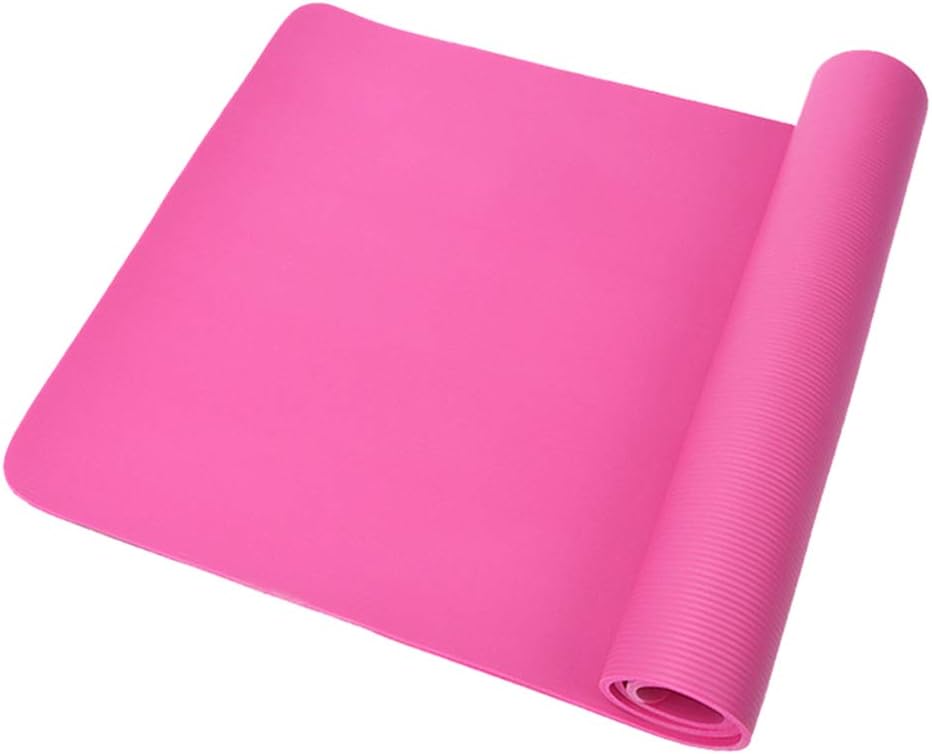 KINGBEEF Yoga Mat, 10mm NBR Anti-slip Gym Home Fitness Exercise Yoga Pilates Mat Carpet Cushion, Eco-friendly NBR Material for Abdominal Workouts, Yoga, Pilates, Indoor and Outdoor Exercises