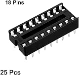 sourcing map 25pcs DIP IC Socket 18 Pin 2.54mm Pitch Dual Row Solder Adaptor view 3