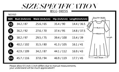 MSLG Women's Elegant Round Neck V-Back Wedding Guest Floral Lace Cocktail Party A Line Dress 910 - Image 6