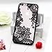 JICUIKE iPhone 7 Plus Case, [Render Print] Phone Cases Henna Paisley Datura Sexy Lace Flower Soft Border + Matte Hard Back Cover for iPhone 8 Plus Shell 5.5 Inch [Black Mandala]