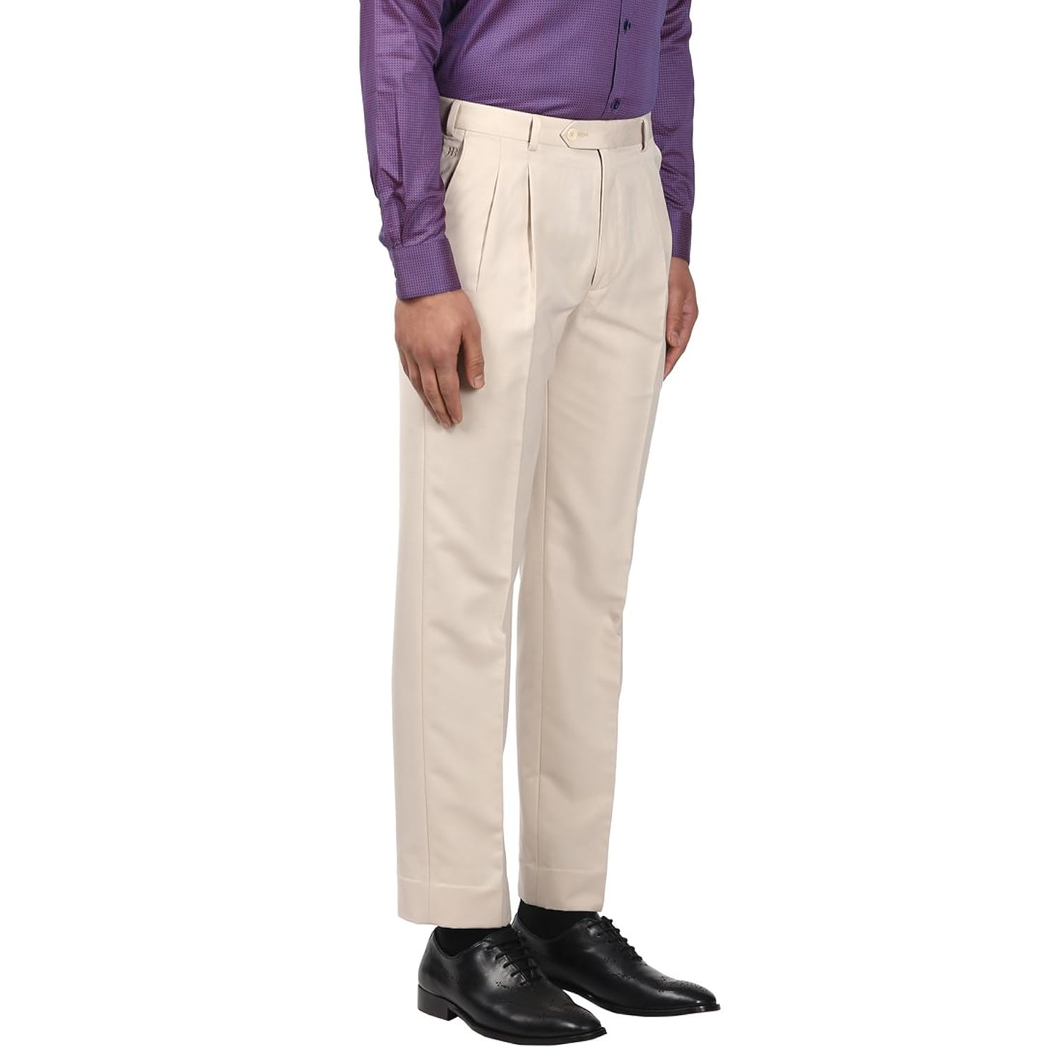 raymond men's pleat-front formal trousers