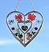 KY&BOSAM Heart Suncatchers Grandma Gift Ornament Stained Glass Sun Catcher Garden hangings Windows with Pressed Flower Heart Embedded in Glass Gifts for Grandma Mother`s Day Birthday Gifts