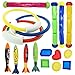 JOYIN Underwater Swimming/Diving Pool Toy Rings (4 pcs) , Diving Sticks (4 pcs) and toypedo bandits(4 pcs) with Under Water Treasures Gift Set Bundle primary