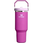 STANLEY IceFlow 2.0 Flip Straw Tumbler with Handle 40 oz | Twist On Lid and Flip Up Straw | Leakproof Water Bottle | Insulated Stainless Steel | BPA-Free | Dark Blossom