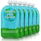 Reusable Food Pouch (6 Pack) - Easy to Fill and Clean - Double Zipper Means No Leaking - Perfect for Homemade and Organic Baby Food - Suitable for Babies, Toddlers and Kids of All Ages