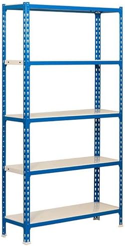 Simonrack 8435104907320 442100024201035 Without Screws 2000X1000X300 Mm Blue/White 180Kg/Shelf. 5 Metal Shelves, Azul y Blanco