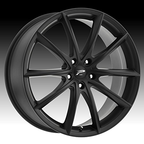 Platinum 435SB Flux Satin Black with Satin Clear-Coat Wheel with Painted Finish (18 x 8. inches /5 x 110 mm, 35 mm Offset)