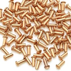 100 Pieces Round Head Solid Rivets Fasteners Copper