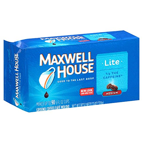 Maxwell House Lite Blend Ground Coffee, Medium Roast, 11 Ounce Vacuum Bag (Pack of 4)