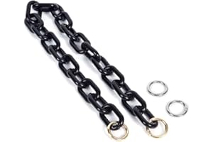 Yichain Chunky Acrylic Purse Strap Bag Chain Handle Replacement,Handbag Purse Making Accessory Decoration (Black)