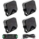 Herdio 4 Inch 240W Boat Marine Bluetooth Speakers Waterproof Outdoor Speakers for Golf Cart ATV UTV RZR Camper Tractor Boat Truck Jeep Courtyard Powersports,2 Pairs (Black)