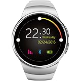 Bluetooth Smart Watch, Keoker 1.3 inches IPS Round Touch Screen Water Resistant Smartwatch Phone with SIM Card Slot,Sleep Monitor,Heart Rate Monitor and Pedometer for IOS and Android Device (White)