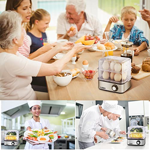Double Tier Rapid Egg Cooker Electric with Timer Auto Shut Off , 16