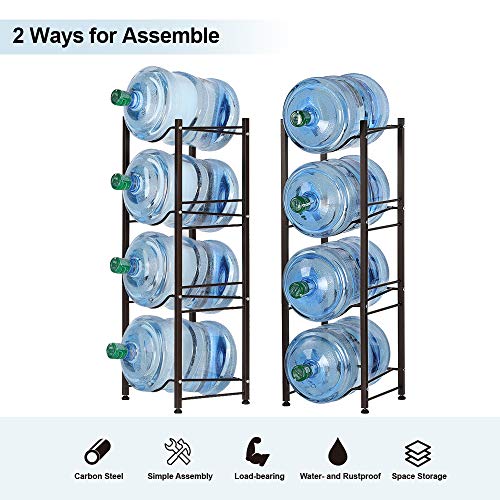 Nandae Water Cooler Jug Rack, 4-Tier Heavy Duty Water Bottle Holder Storage Rack for 5 Gallon Water Dispenser, Save Space