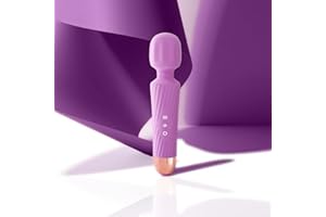 GLADAY Personal Massager - 3 Hrs Runtime & Quiet Powerful Motor - Deep Tissue Back Massage for Athletes Muscle Recovery, Waterproof Cordless Massager Stick - 20 Modes 8 Speeds, Memory Feature (Purple)