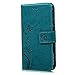 Moto G3 (3rd Generation) Wallet Case - Mavis's Diary Premium Leather with Fashion Floral Flip Cover for Motorola Moto G3 3 3rd Generation (Released on 2015) with Butterfly Dust Plug & Pen - Blue