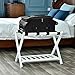 WELLAND Wood Collapsible Foldable Luggage Rack Holder with Shelf Suitcase Luggage Stands for Guest Room, White