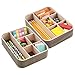 mDesign Plastic Woven Home, Office Drawer Storage Tray - Divided for Countertop, Desk, Workspace - for Gel Pens, Colored Pencils, Erasers, Tape, Paper Clips, 6 Compartments, 2 Pack - Pearl Champagne