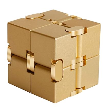 Alician Unlimited Cube Aluminum Alloy Reduced Pressure Pocket Toy Gold