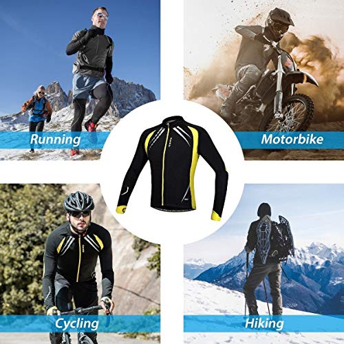 image for Santic Men's Cycling Jacket Windproof Fleece Thermal Winter Bike Bicyc