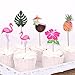 48-Pack Cupcake Toppers For Hawaiian Luau Summer Flamingo birthday Parties Cake Food Decoration Supplies