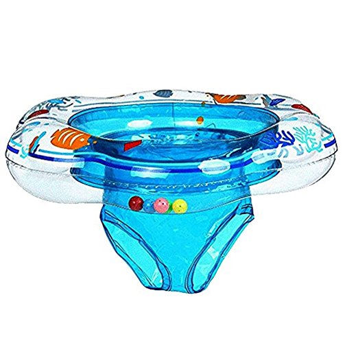 Baby Double Airbags Floating PVC Inflatable Baby Swim Float Seat Swimming Ring (01, Blue) - Thumbnail 5