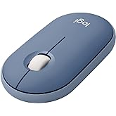 Logitech Pebble Wireless Mouse with Bluetooth or 2.4 GHz Receiver - Blueberry