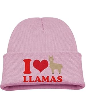 I Love (Heart) Llama Kids Warm Hat Lovely Cotton Cap Beanies