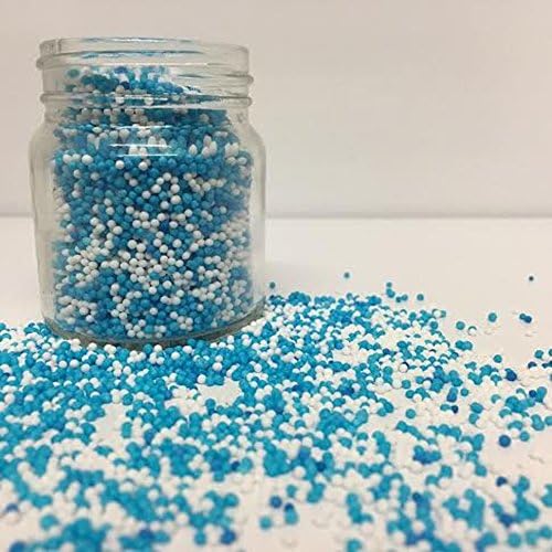 Blue and White 100s & 1000s Non Pareils Sprinkles Cupcake Decorations (25g)